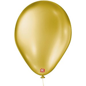 Balão Cintilante N°70 Ouro Pacote com 50 Unidades