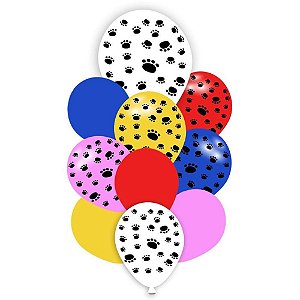 Balão Decorado KIT Buquê Patas de Cachorro (S) PCT com 10