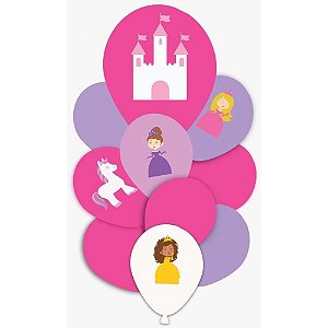 Balão Decorado KIT Buquê Princesas (S) PCT com 10