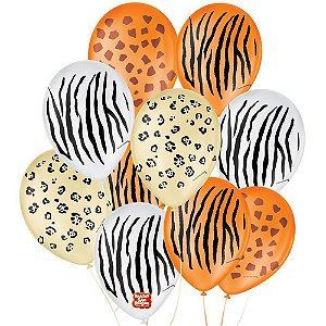 Balão Decorado N09 Safari São Roque - Pacote com 25