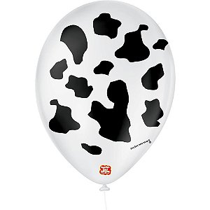 Balão Decorado N09 Vaquinha - Pacote com 25