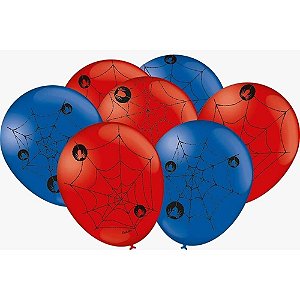 Balão Decorado N09 Teia de ARANHA - Pacote com 25 Unidades