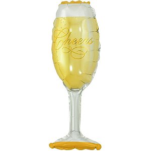 Balão Metalizado Decorado Taça 19X40,5CM Pacote com 6