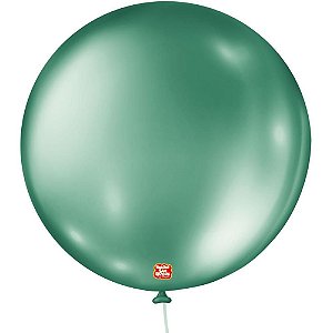 Balão Metalizado N05 Redondo Verde PCT com 25