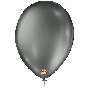 Balão Metalizado N090 Chumbo - Pacote com 25 Unidades