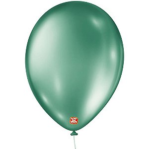 Balão Metalizado N090 Verde - Pacote com 25 Unidades