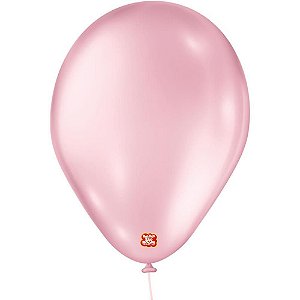 Balão Pérolado N070 T Pastel Rosa Claro PCT com 25