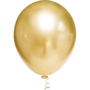 Balão Redondo N010 Platino Ouro - Pacote com 25