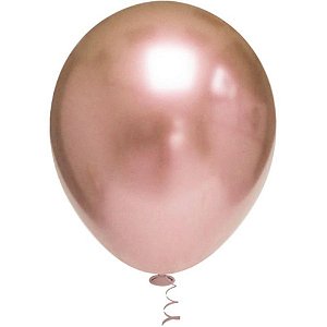 Balão Redondo Nº10 Platino Rose GOLD - Pacote com 25