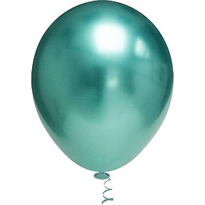 Balão Redondo N010 Platino Verde PCT com 25