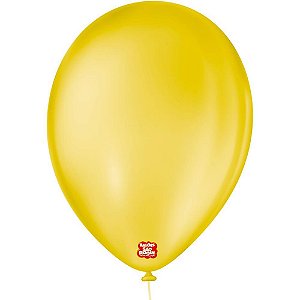 Balão Redondo N09 Amarelo SOL - Pacote com 50