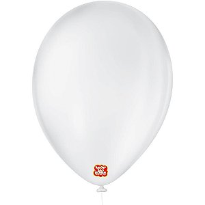 Balão Redondo N09 Branco Polar Pacote com 50 Unidades