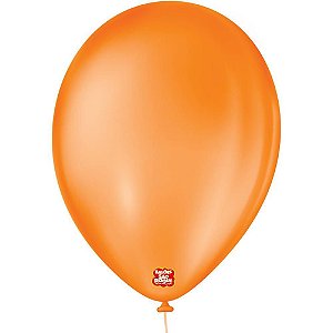 Balão Redondo N09 Laranja Mandarim - Pacote com 50 Unidades