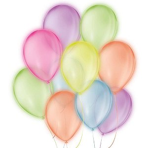 Balão Redondo N09 Neon Cores Sortidas – Pacote com 25 Unidades
