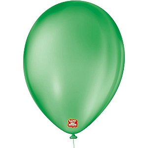 Balão Redondo N09 Verde Bandeira - Pacote com 50 Unidades