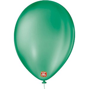 Balão Redondo Nº 9 Verde Folha - Pacote com 50 Unidades