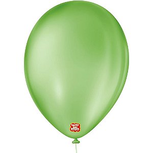 Balão Redondo N09 Verde Maçã - Pacote com 50 Unidades