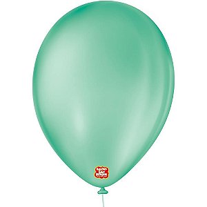 Balão Redondo N09 Verde Tifanny PCT com 50