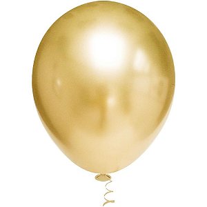 Balão Redondo N090 Platino Ouro Pacote com 25