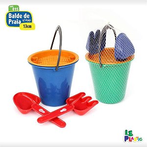 Baldinho de Praia Baldinho 13CM com Acessórios Pacote com 06