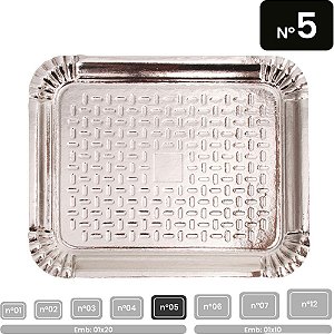 Bandeja Laminada Retangular Nº5 33X40CM - Pacote com 20 Unidades