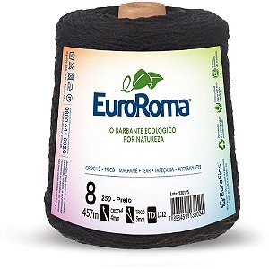 Barbante Colorido Euroroma 600G 4/8 Fios 457M Preto