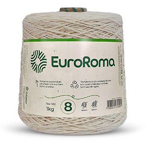 Barbante CRU 1KG 4/8 Fios Rolo 762M Euroroma