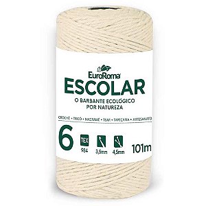 Barbante Euroroma Escolar CRU 100G 4/6 Fios Rolo 101M PCT com 06