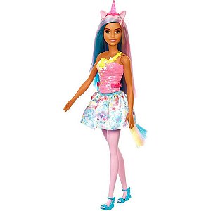 Barbie Fantasy Boneca Unicórnio Chifre Rosa