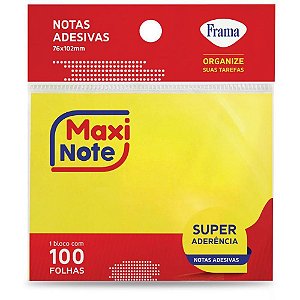Bloco de Recado Autoadesivo 76X102MM Amarelo Neon - 100 Folhas