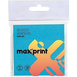 Bloco de Recado Autoadesivo 76X76MM Azul Neon - 100 Folhas