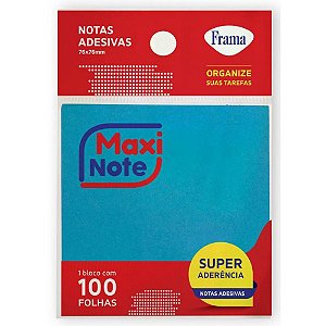 Bloco de Recado Autoadesivo 76X76MM Maxi Azul Neon 100FLS