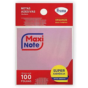 Bloco de Recado Autoadesivo 76X76MM Maxi Rosa 100FLS