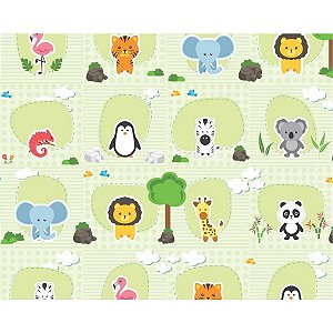 Papel de Parede Plástico Adesivo 45CMX15M Zoo