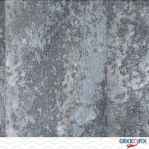 Papel de Parede Plástico Adesivo 45CM X 15M Parede Oxidada Prata