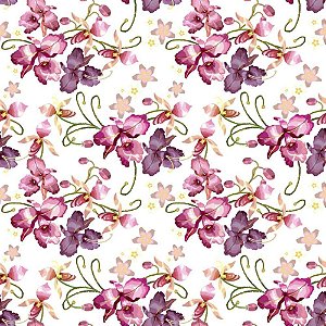 Papel de Parede Plástico Adesivo 45CM X 15M Orquídeas