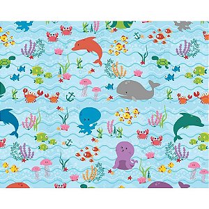 Papel de Parede Plástico Adesivo Fundo do MAR 45CM X 15M
