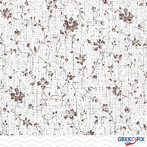 Papel de Parede Plástico Adesivo 45CM X 15M Flores Vintage Marrom