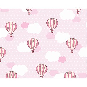 Papel de Parede Plástico Adesivo 45CM X 15M Balões Rosa