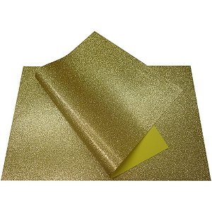 Placa em EVA com Glíter 40X60CM Ouro Pacote com 05
