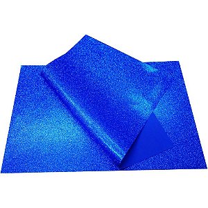 Placa em EVA com Glíter 40X60CM Azul - Pacote com 05