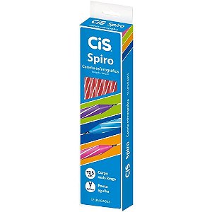 Caneta Esferográfica CIS Spiro 0,7MM Vermelha - Caixa com 12 Unidades