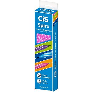 Caneta Esferográfica CIS Spiro 0,7MM Rosa CX com 12