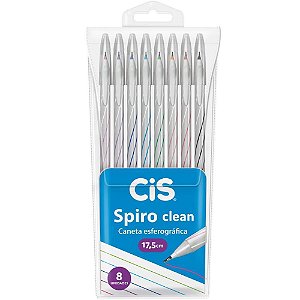 Caneta Esferográfica CIS Spiro 0,7MM Clean 8CORES