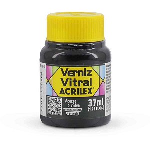 Verniz Vitral Preto 37ML CX com 06