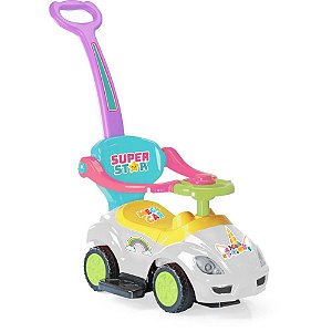 Veículo para Bebê Mega CAR Unicórnio com Empurrador
