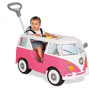 Veículo para Bebê Kombina Rosa com SOM, ATÉ 30KG