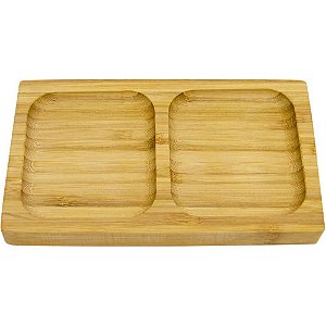 Utensílio Doméstico Petisqueira Bambu 2 Divisórias 17X10CM
