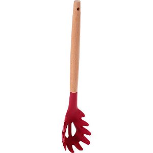 Utensílio Doméstico Pegador de Macarrão em Bambu e Silicone