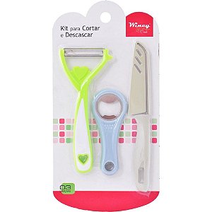 Utensílio Doméstico KIT Cortar e Descascar 3 PCS com 03